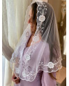 VÉU flores 3D TULE FRANCES   CÓD 638 VÉU flores 3D TULE FRANCES   CÓD 638