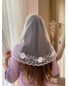 VÉU flores 3D TULE FRANCES   CÓD 638 VÉU flores 3D TULE FRANCES   CÓD 638