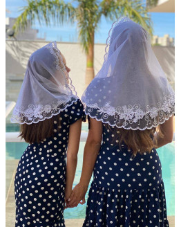 VÉU MÃE E FILHA FLORES E FITA - cód 691 VÉU MÃE E FILHA FLORES E FITA - cód 691