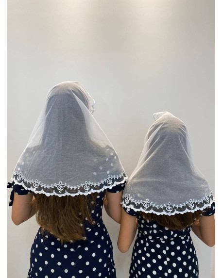 VÉU MONIQUE MÃE E FILHA NOTAS MUSICAIS - cód 693