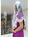 Véu rosa de saron tule frances cód 899 Véu rosa de saron tule frances cód 899