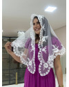 Véu rosa de saron tule frances cód 899 Véu rosa de saron tule frances cód 899