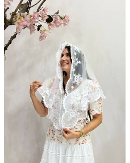 VÉU TALITA TULE FRANCÊS - cod 752 VÉU TALITA TULE FRANCÊS - cod 752