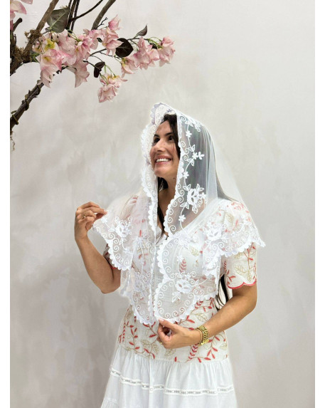 VÉU TALITA TULE FRANCÊS - cod 752 VÉU TALITA TULE FRANCÊS - cod 752